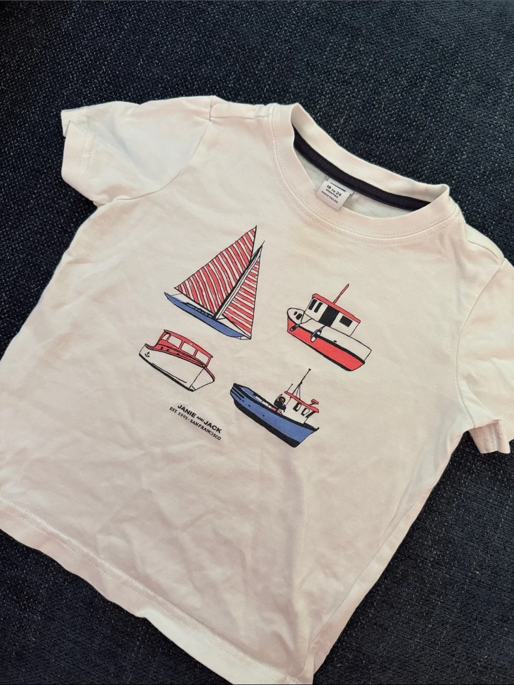Ralph Lauren Blue Striped Pocket Tee with Navy Logo - Kids
